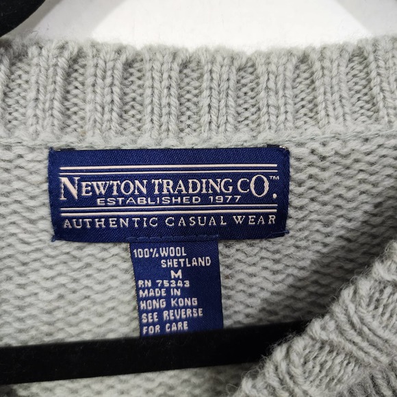 Newton Trading Co. Womens M Heavy 100% Shetland Wood Crewneck Sweater Muted Mint - Picture 8 of 10